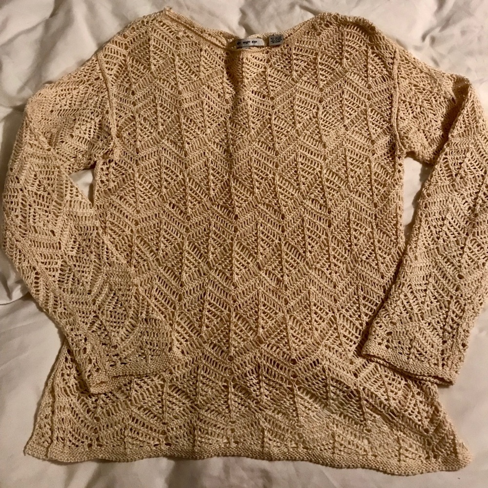 Crochet gold shimmer sweater